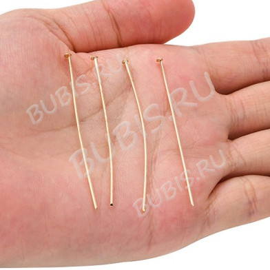 Штифт со шляпкой 50*0,7мм пин светлое золото (Iron)(50шт)