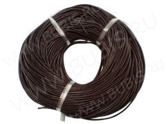 Шнур кожаный 13 воловья кожа 1,2мм т.коричневый (1м)