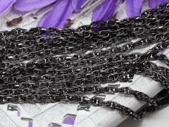 Цепочка I088 3D закрученный &quot;шнур&quot; звено 5*4мм чёрный никель (Iron) (50см)