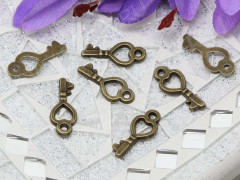 Подвеска Ключик 24 с сердечком 18*7,5*1,5мм античная бронза (литьё)