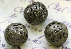 Бусина ажурная 01 &quot;Шарик&quot; 16мм античная бронза (Iron)