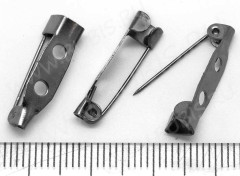 (СКИДКИ!!!) Основа (заготовка) для броши №22 Булавка 2 отверстия 20*5*5мм чёрный никель (Iron) (10шт.)