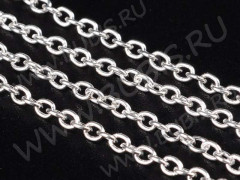 Цепочка I022 с простым плетением звено 2*1,7мм серебристая (Iron) (50см)