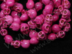 Бусина каменная Череп 03 Говлит 12*11,5*10мм фуксия (камни)