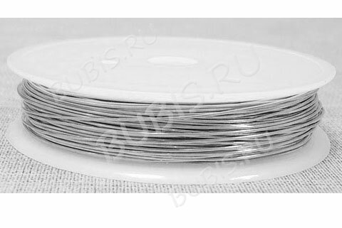 Проволока медная 06 толщина 0,6мм цвет платины (Copper) (ок.7м)