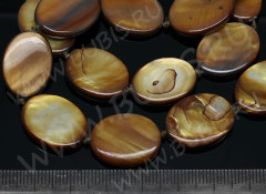 Бусина каменная Овал 25 20*15,5*4мм Перламутр коричневый (камни)