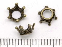 Подвеска Корона 10 3D 13,5*13,5*6мм античная бронза (литьё)