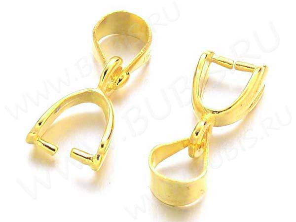 Держатель кулона 048 ракушка с пробой 18KGP 12,5*5,5*2,8мм золотистый (Brass)