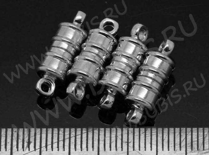 Магнитный замочек №01 с петельками 17*6*6мм цвет платины (Brass)