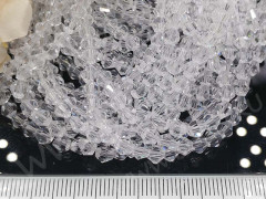 (СКИДКИ!!!) Бусина кристалл Биконус гранёный 4*4мм Хрусталь чистый прозрачный (имитация Сваровски) (20шт.)