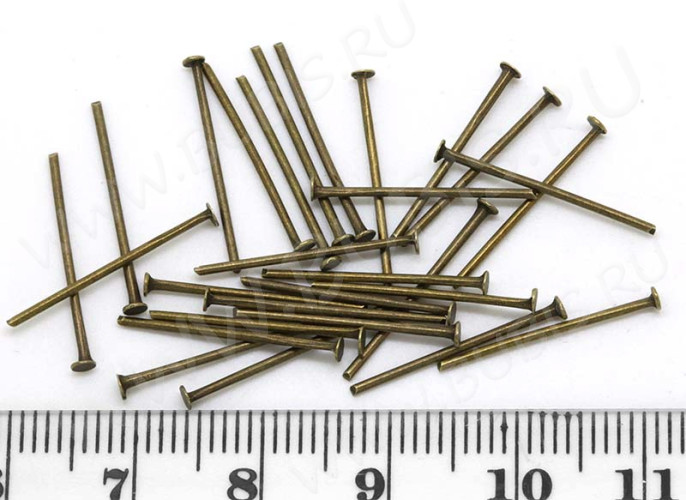 Штифт со шляпкой 16*0,7мм античная бронза (Iron) (100шт)