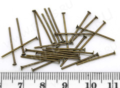 Штифт со шляпкой 16*0,7мм античная бронза (Iron) (100шт)