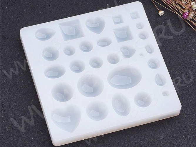 Молд 045 для эпоксидной смолы 29 Кабошонов (силикон)