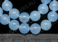 Бусина округлая 10мм Халцедон тонир. св.синий под Сапфирин (камни)