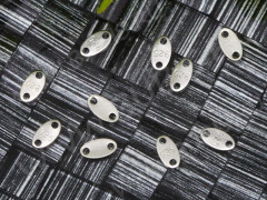 Коннектор Овал с пробой &quot;925&quot; 6*3*0,4мм серебро (Sterling Silver)