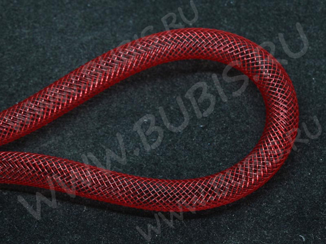 Нейлоновая ювелирная сетка 10мм красная (шнуры) (1м)