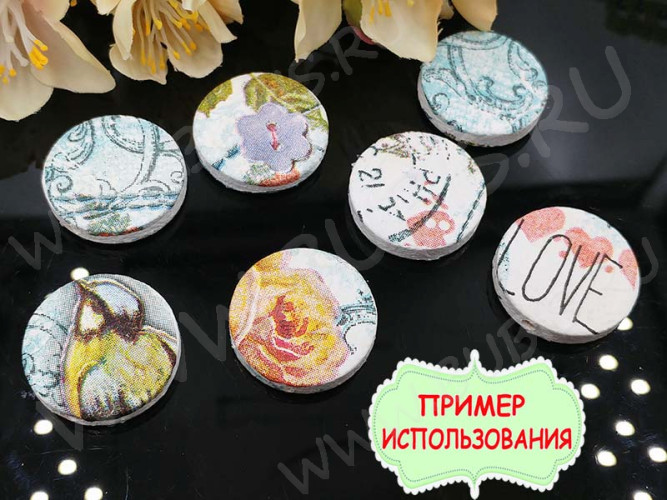 Бусина Круг 01 25*25*5мм натуральная неокрашенная (дерево)