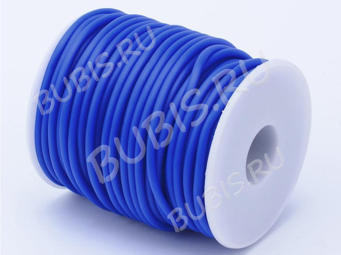 Полиуретановый шнур 13 3мм ПОЛЫЙ синий матовый (1м)