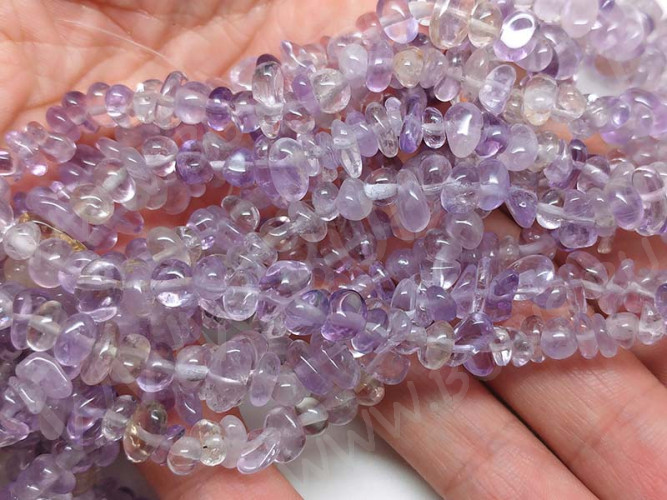 Крошка (галтовка) каменная 228 5-11мм Аметрин натуральный (камни) (нить 90см)