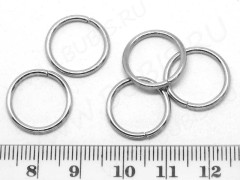 Колечки обычные толстые 16*1,5мм цвет платины (Iron) (10шт.)