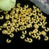 Купить Обжимная бусина 08 разъёмная маскировочная покрывная сахарная 3,5*3,5*2,5мм золотистая (Brass) (10шт.) с доставкой по России