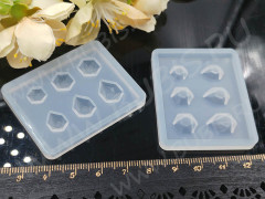 Молд 151 для эпоксидной смолы 50*40*5мм Кабошоны Гранёные кристаллы (силикон)