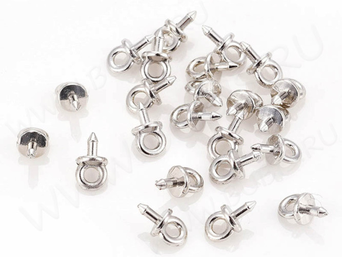 Держатель кулона 087 шапочка со штырьком 6,3*3,5*1,1мм цвет платины (литье) (20шт)