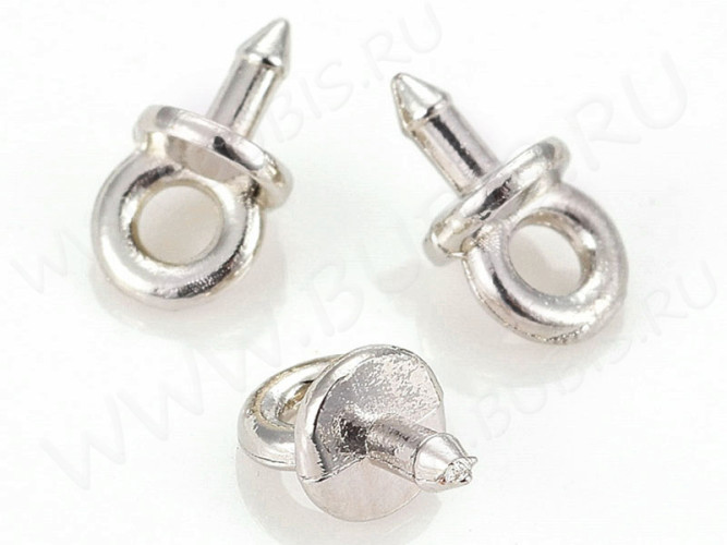 Держатель кулона 087 шапочка со штырьком 6,3*3,5*1,1мм цвет платины (литье) (20шт)