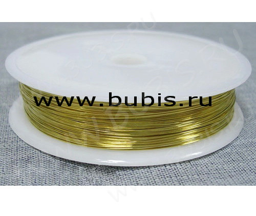 Проволока медная 02 толщина 0,2мм золотистая (Copper) (35м)