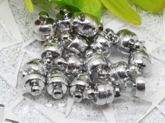 Магнитный замочек №29 с петельками бочонок 11,5*7*7мм цвет платины (Brass)