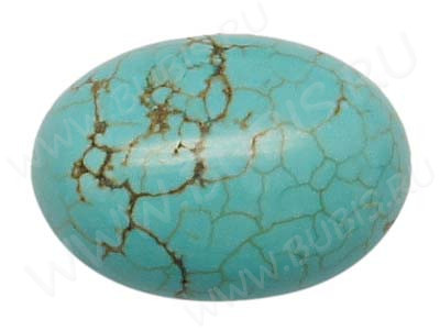 Кабошон каменный 113 Овал 14*10*5мм Говлит (Турквенит) синт. Бирюзовый (камни)