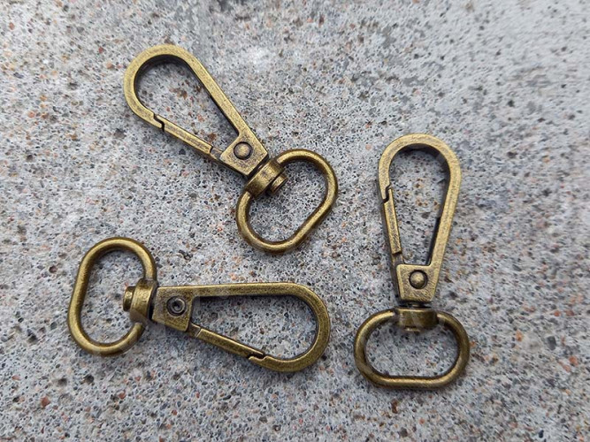 Карабин для брелка 35 сумки 45*21*5мм античная бронза (Iron)