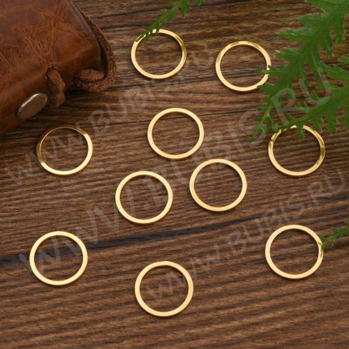 Декоративный элемент 112-G Круг рамка кольцо коннектор 12*12*0,8мм золотистый (Хирургическая ювелирная сталь)
