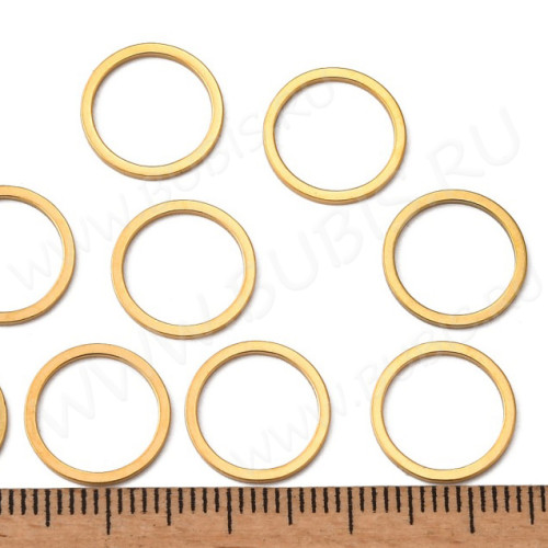Декоративный элемент 112-G Круг рамка кольцо коннектор 12*12*0,8мм золотистый (Хирургическая ювелирная сталь)