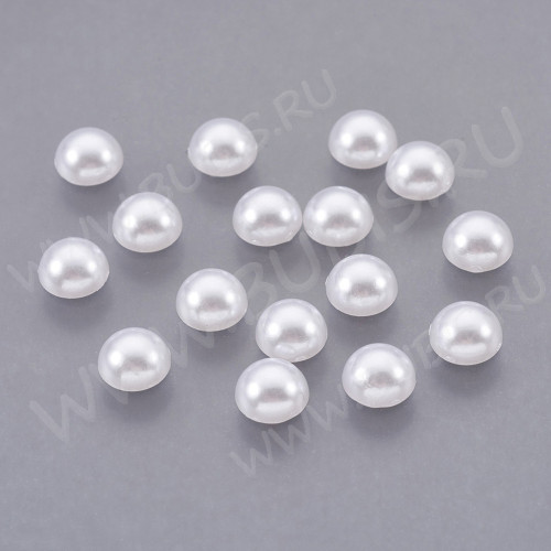 Кабошон декоративный 54 Полубусина 6*6*3мм жемчужный (акрил) (100шт)