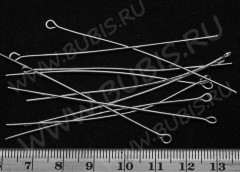 Штифт с петлёй 70*0,7мм цвет платины, без никеля (Iron) (10шт.)