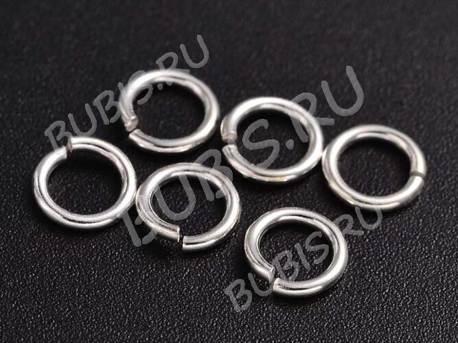 Колечки одинарные серебро 925 4*0,7мм серебристый (Sterling Silver)(10шт)