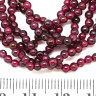 Купить Бусина округлая ГЛАДКАЯ "каменный бисер" 2мм Гранат (камни) (НИТЬ) с доставкой по России