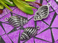 Подвеска Раковина 05 ракушка 24,5*13*5,5мм античное серебро (литьё)