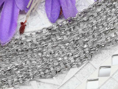 Цепочка I086 с простым плетением звено 4*3,3мм цвет платины (Iron) (50см)