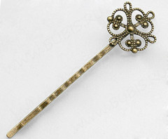 Основа (заготовка) для заколки №08 "невидимка" 62,5*16*5,5мм античная бронза (Brass)