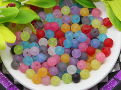 Бусина Округлая 49 Шар матовый 6мм МИКС полупрозрачный (акрил) (50шт.)