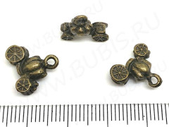 Подвеска Карета 01 3D Тыква 13*12*5,5мм античная бронза (литьё)