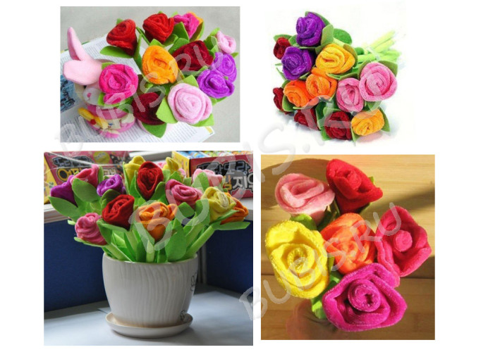 Ручка 17 Роза плюшевая 23*0,9см яр.розовая (разное)