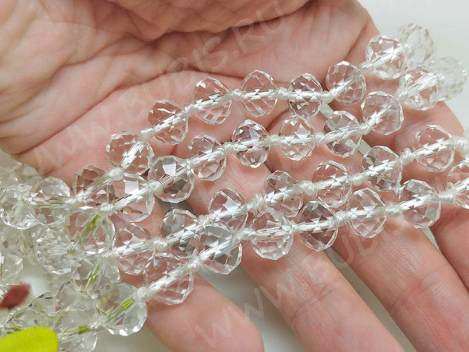 (СКИДКИ!!!) Бусина кристалл Абакус гранёный 10*10*7,5мм чистый прозрачный (имитация Сваровски) (10шт.)