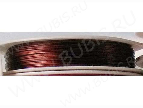 Ювелирный тросик ланка струна 0,38мм античная медь (5м)