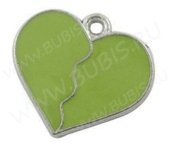 Подвеска Сердечко 27 19*17*1,3мммм салатовое (цветные подвески)