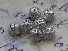 Бусина ажурная 01 &quot;Шарик&quot; 6мм цвет платины (Iron) (20шт.)
