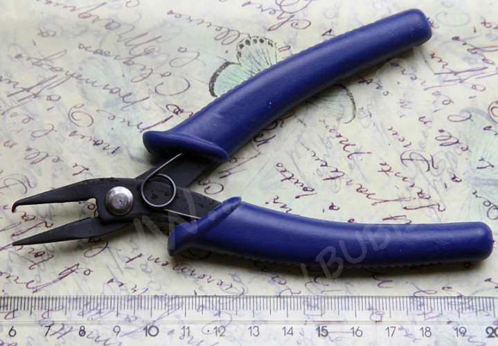 Инструмент для открывания разжимания двойных колечек 135мм чёрно-синий (инструменты для бижутерии)