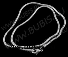 Цепочка Пандора для колье d=3мм цвет платины (обычный замок) длина 45см (Pandora Style)